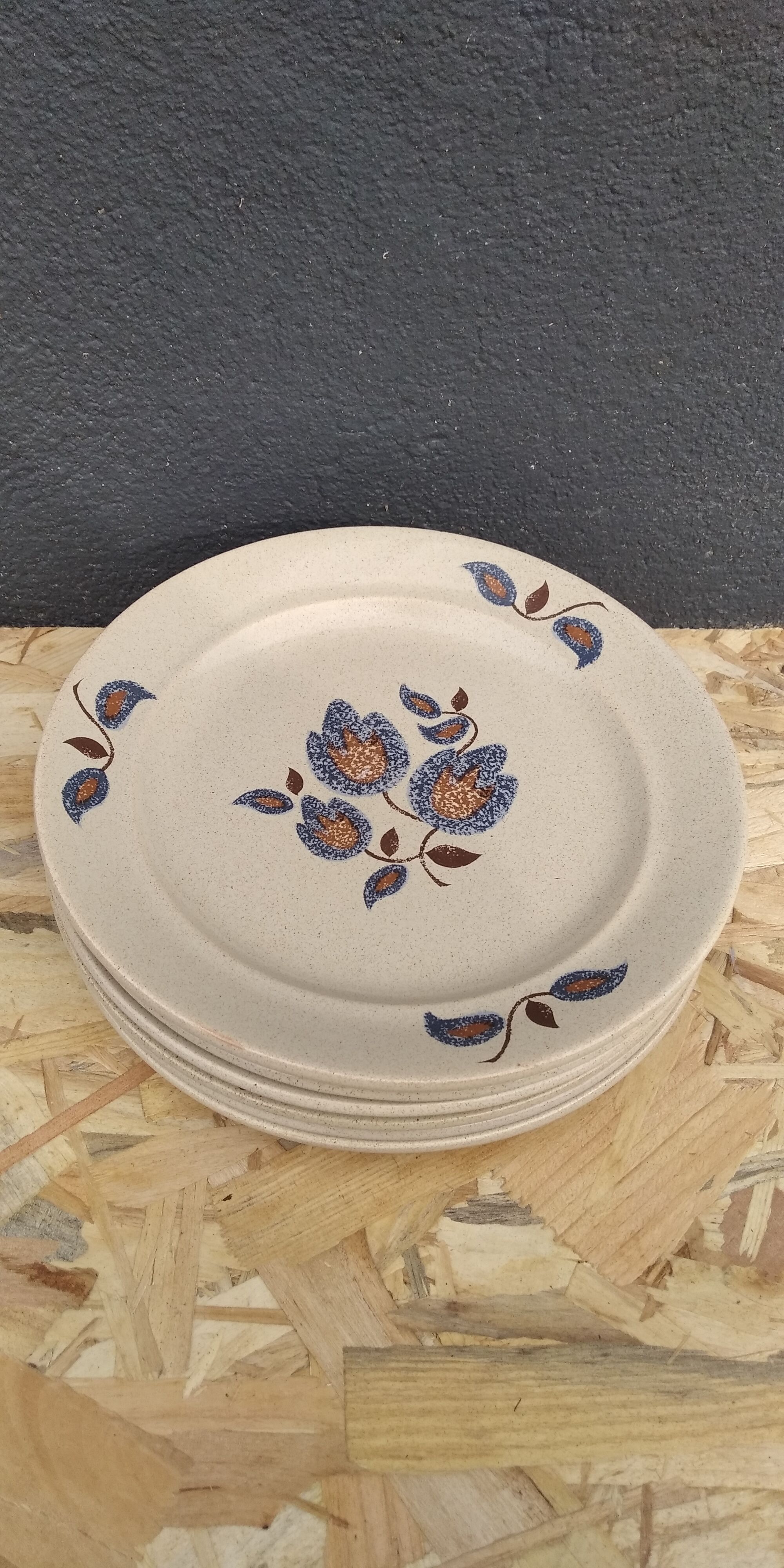 6 dessert plates faïence de St-Amand