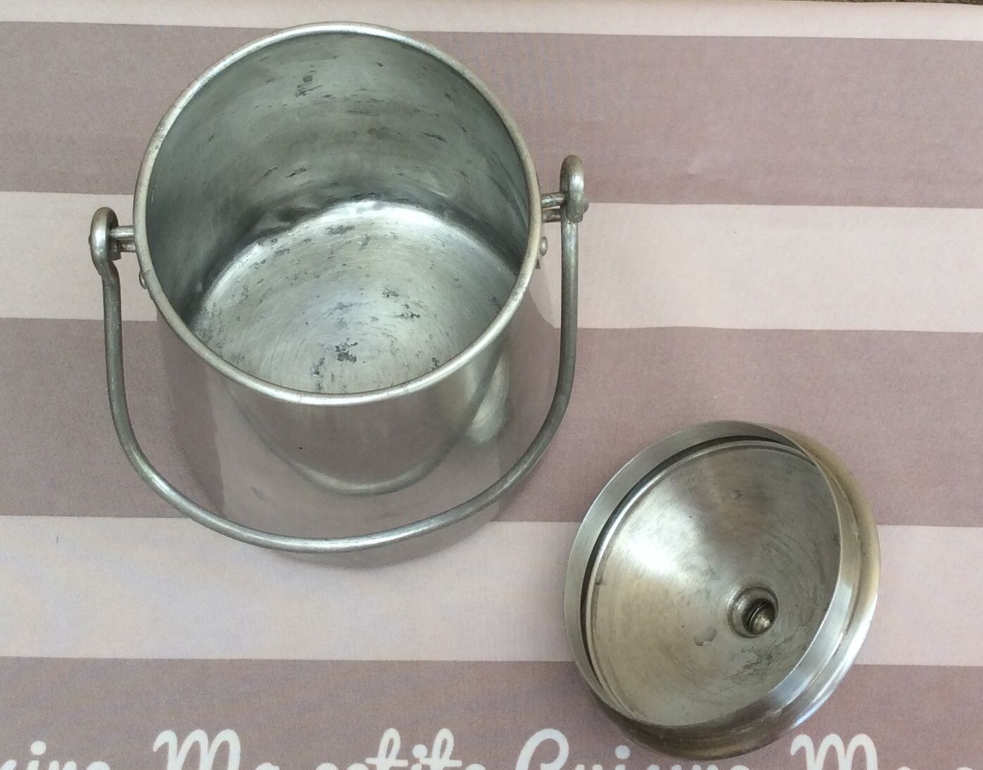Old milk jar, aluminum cream tournus 1.5 l.