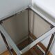 Chrome metal and smoked glass console