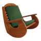 Scandinavian rocking chair in wood & mohair velvet