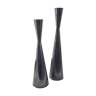 Scandinavian pair of chrome candlesticks