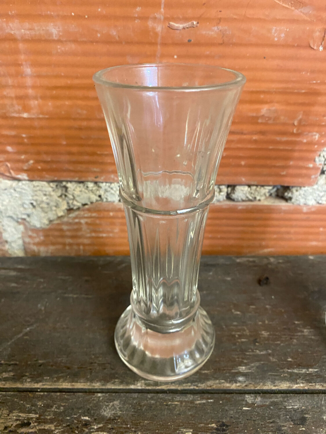 Pair of antique luminarc vases in moulded glass made in france vintage #d