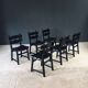 Brutalist dining chairs by Dittmann for Awa Radbound, Netherlands, 1970s, set of 6.