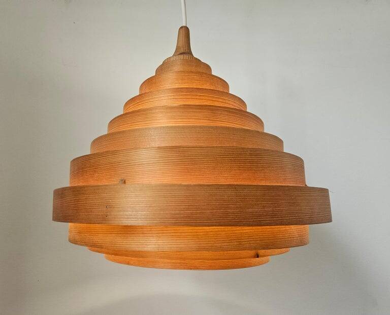 Midcentury Veneer Pendant in style of Hans-Agne Jakobsson, Denmark, 1970s