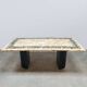 Italian vintage onyx marble floral dining table 'Edelweiss'