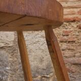 Brutalist wooden chair