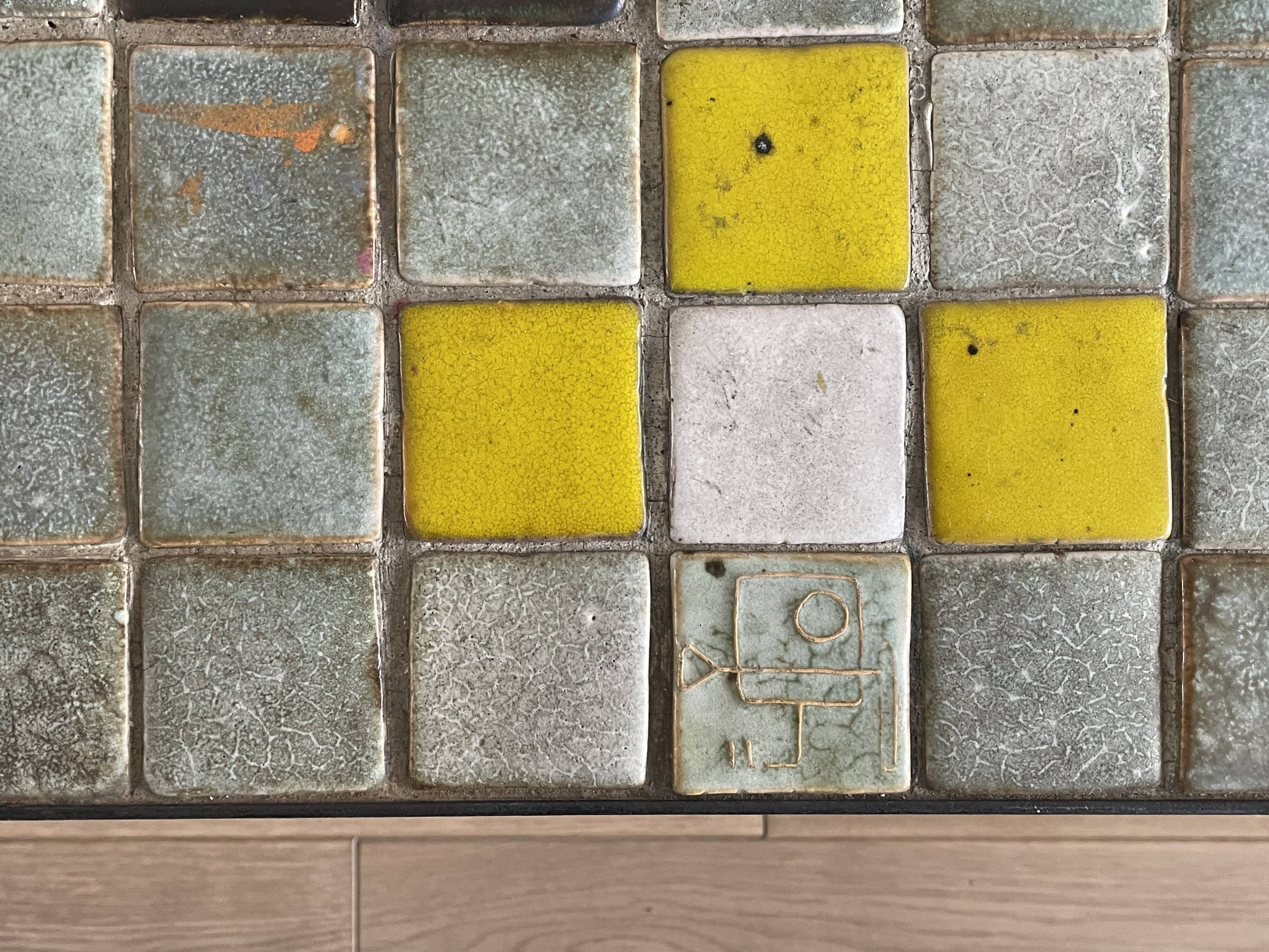 Table basse en céramique par « Les 2 potiers », 1960