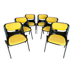 6 chaises dorsal emilio - jaune
