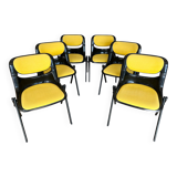 6 back chairs Emilio Ambasz & Giancarlo Peretti, yellow armchair