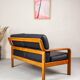 Vintage Two-Seater Teak and Leather Sofa by Olsen & Laursen, 1980s