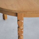 Table de salle à manger brutaliste | Table ovale | Extensible | Période Kjaernulf | 19