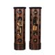 Pair of pedestal columns in chinoiserie style