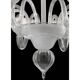 Modern Venetian Murano Glass Chandelier in Transparent and White Tones