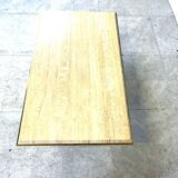 Travertine and brass coffee table by Fedam, 1970s