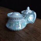 Mustard pepper shaker Victoria China iridescent porcelain