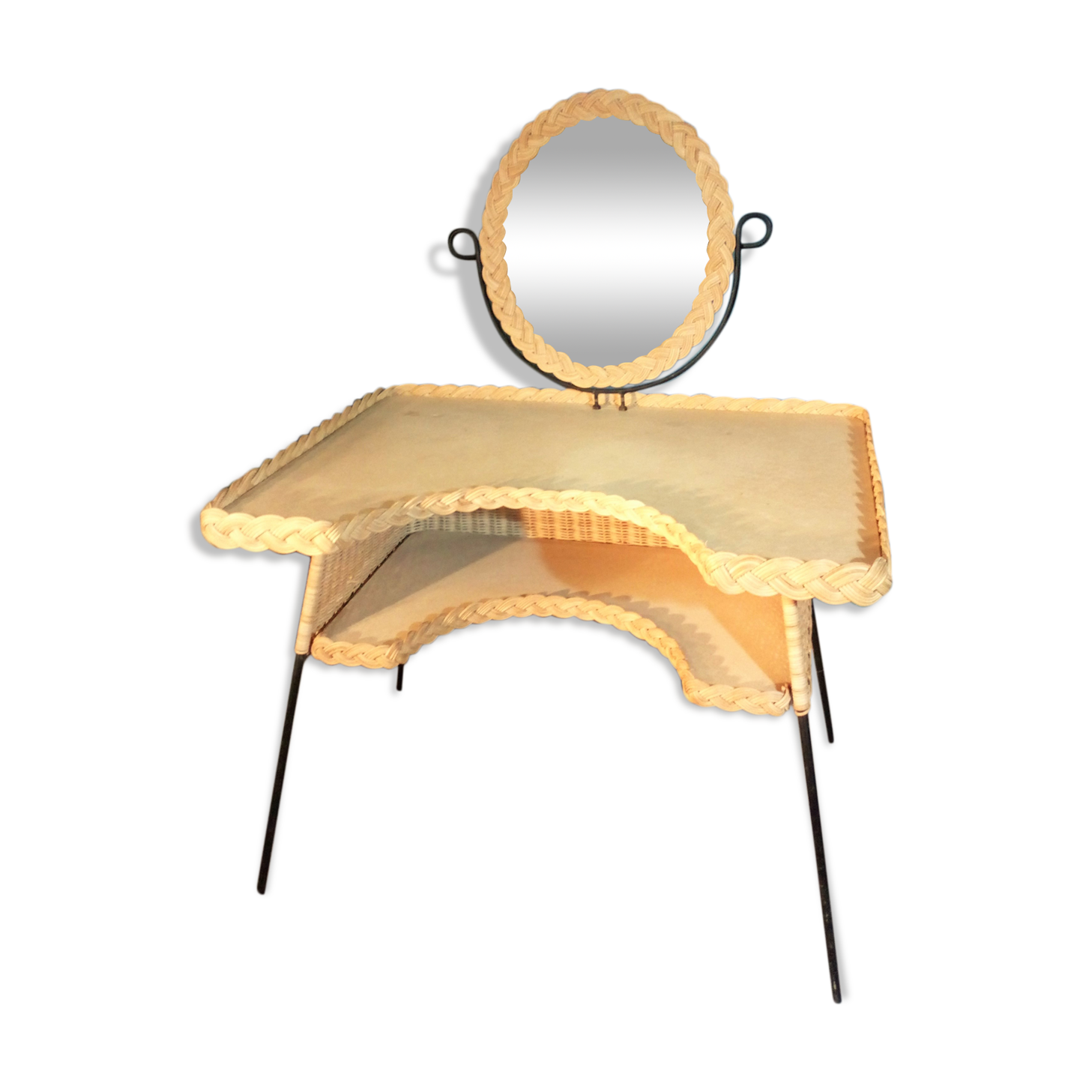 1950s rattan dressing table