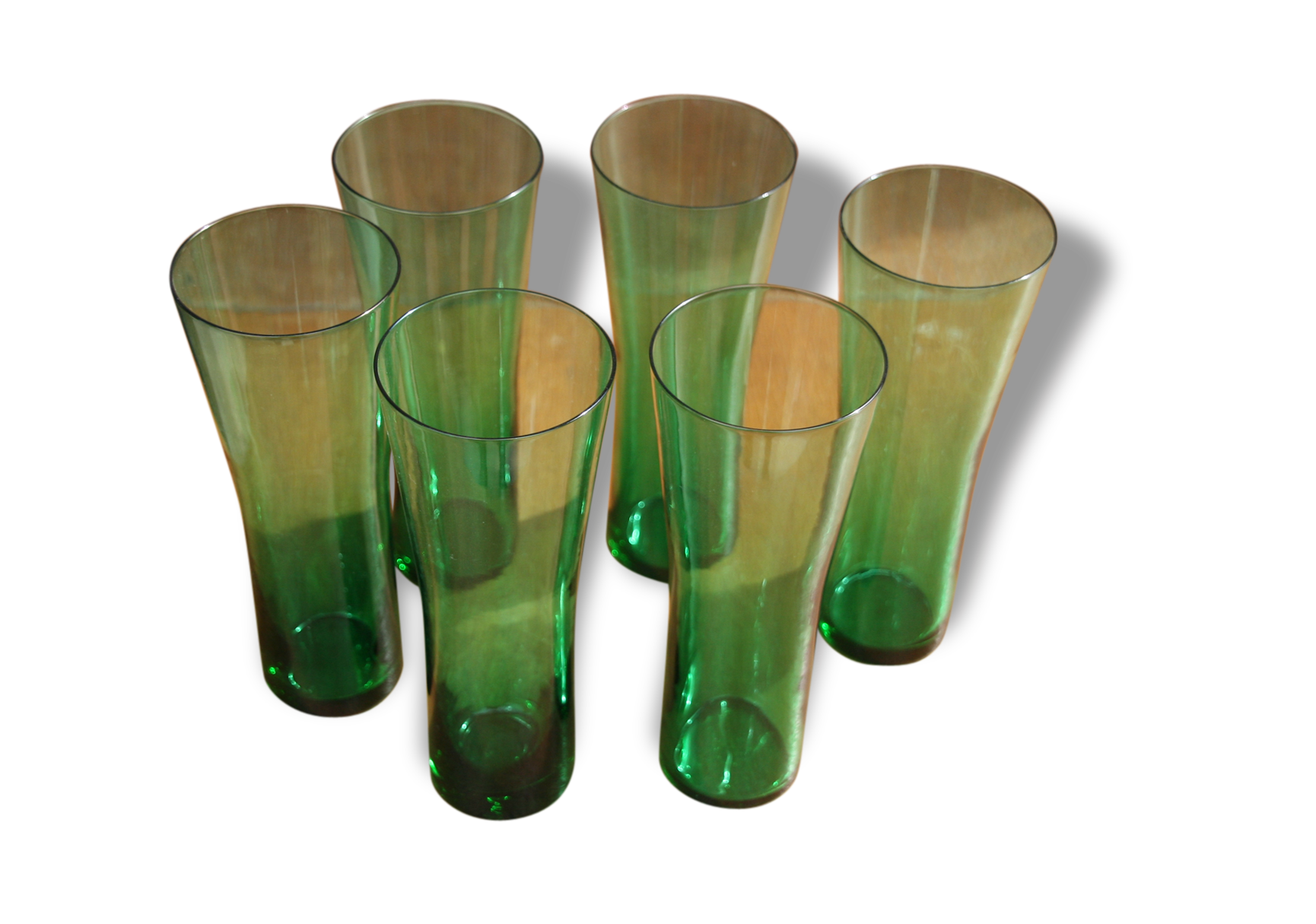 Lot of 6 glasses has green orange (tumbler)