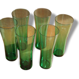 Lot of 6 glasses has green orange (tumbler)