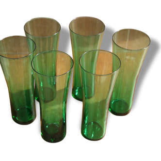 Lot de 6 verres a orangeade vert ( tumbler )