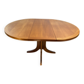 Table à manger ronde extensible en teck vintage rétro du milieu du siècle par Parker Knoll