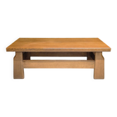 Table basse brutaliste chêne 1970 vintage
