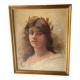 Portrait of a young woman with a laurel crown.