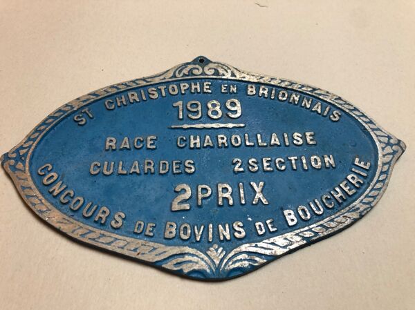 Plaque Concours Agricole Saint Christophe en Brionnais 1989