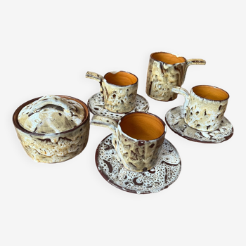 Vallauris coffee set signed