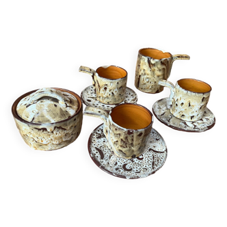 Vallauris coffee set signed