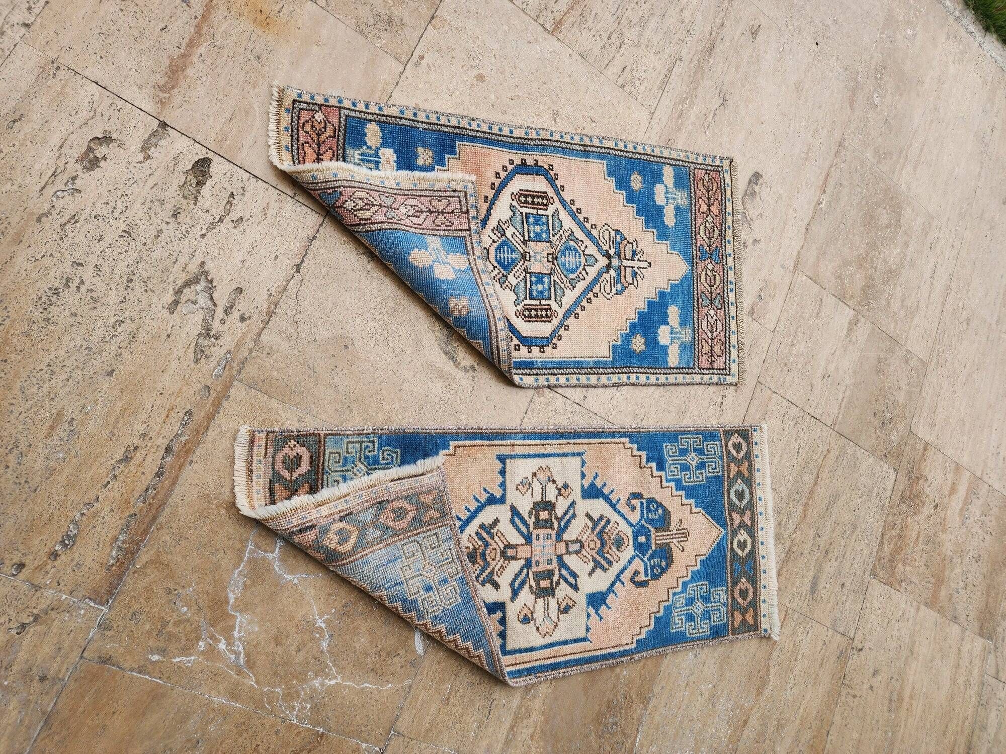 Lot de 2 tapis turcs vintage faits main