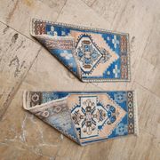 Set of 2 vintage handmade Turkish rugs 43x99 cm