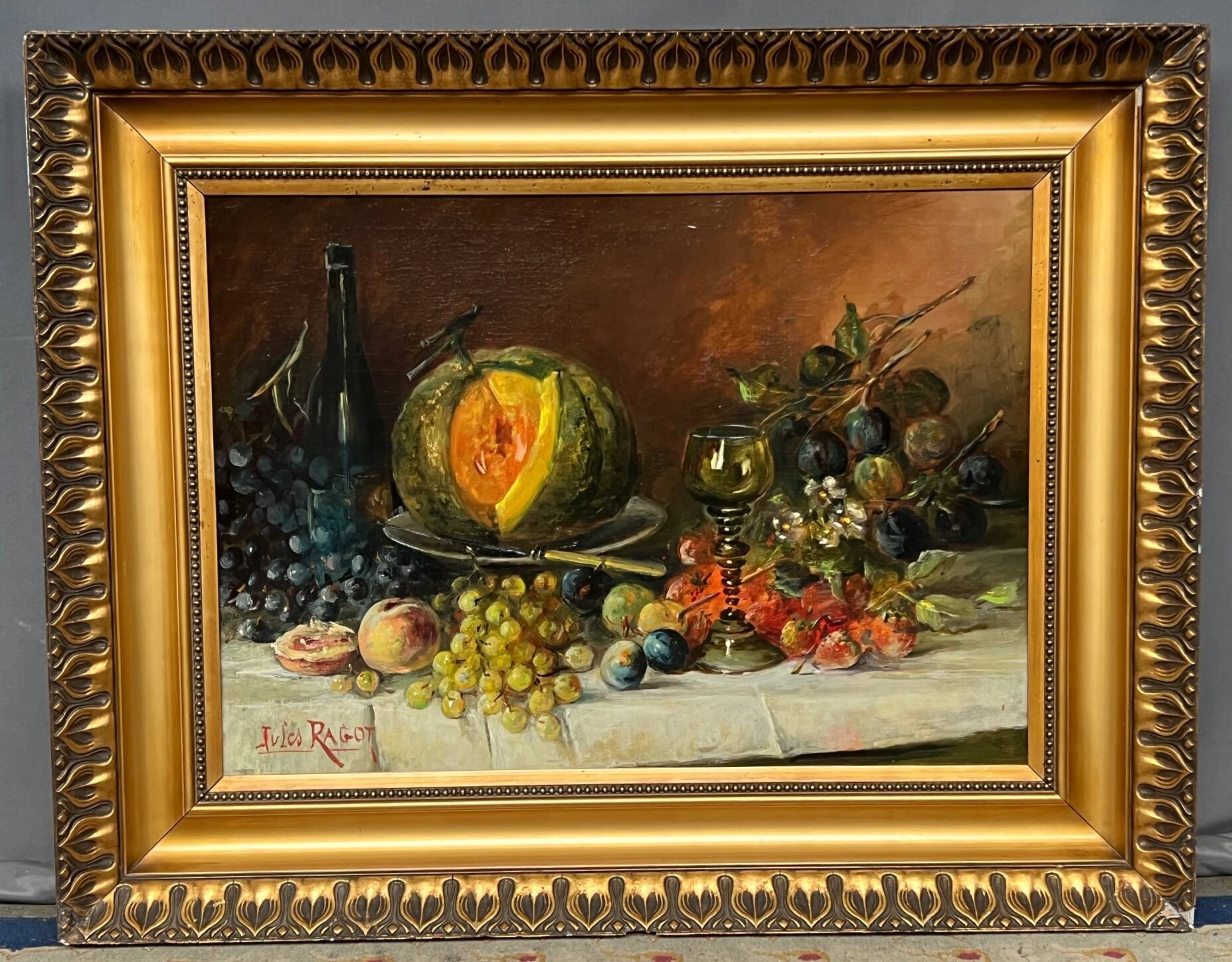 Jules Félix RAGOT (1835-1912) “Still life with fruit”.