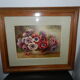 Watercolor painting framed under glass signed Madeleine Renaud
