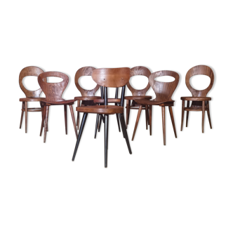 Lot of 8 mismatched baumann chairs