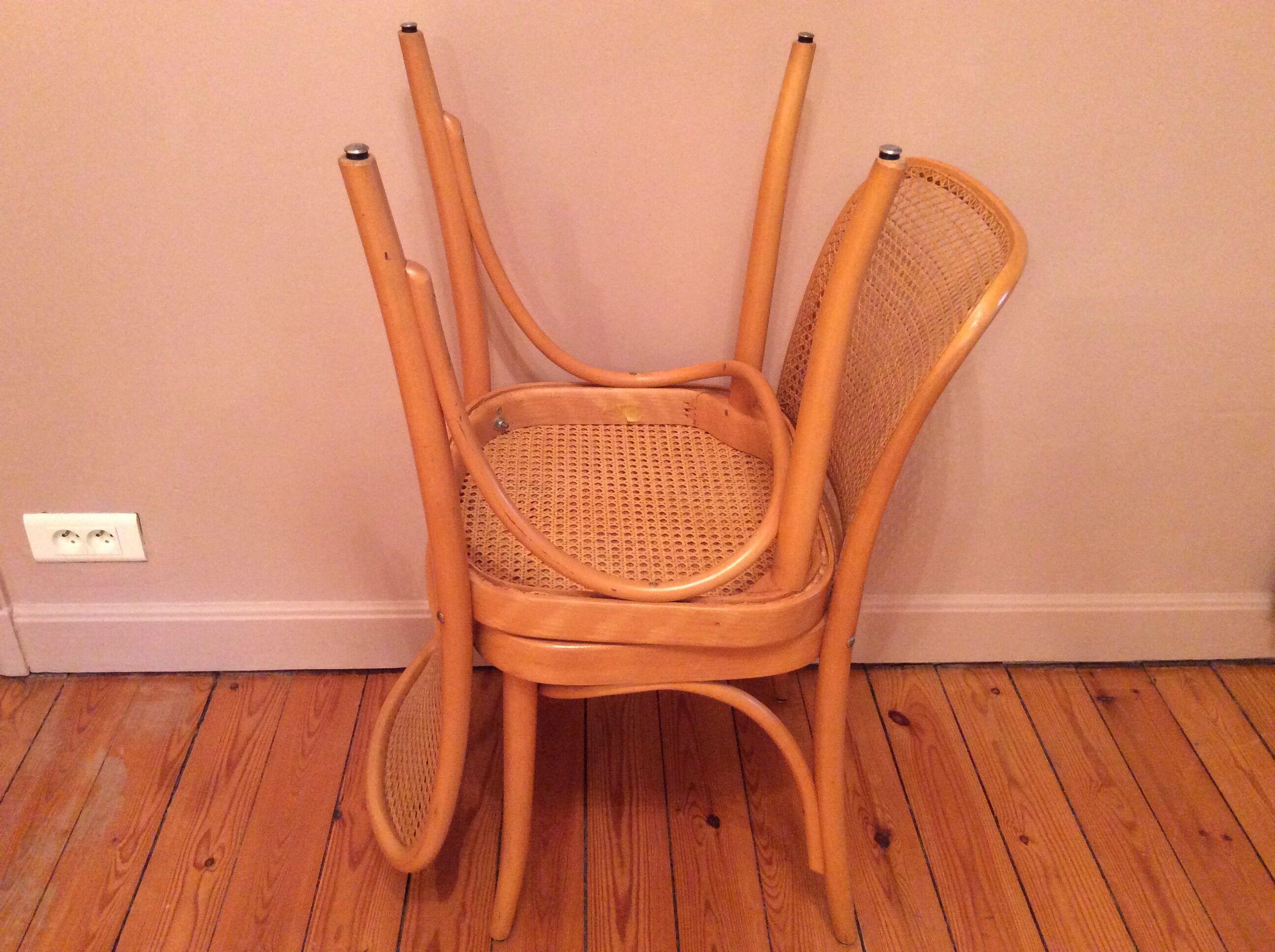 2 vintage canned chairs