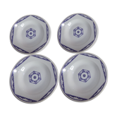 Set of 4 soup plates of the Faiencerie Nouvelle of Givors France