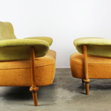 F109 lounge furniture with armchair and matching sofa by Theo Ruth for Artifort 1950
