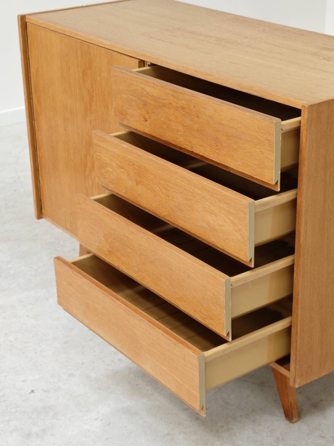 U-458 oak sideboard by Jiri Jiroutek for Interier Praha 1960