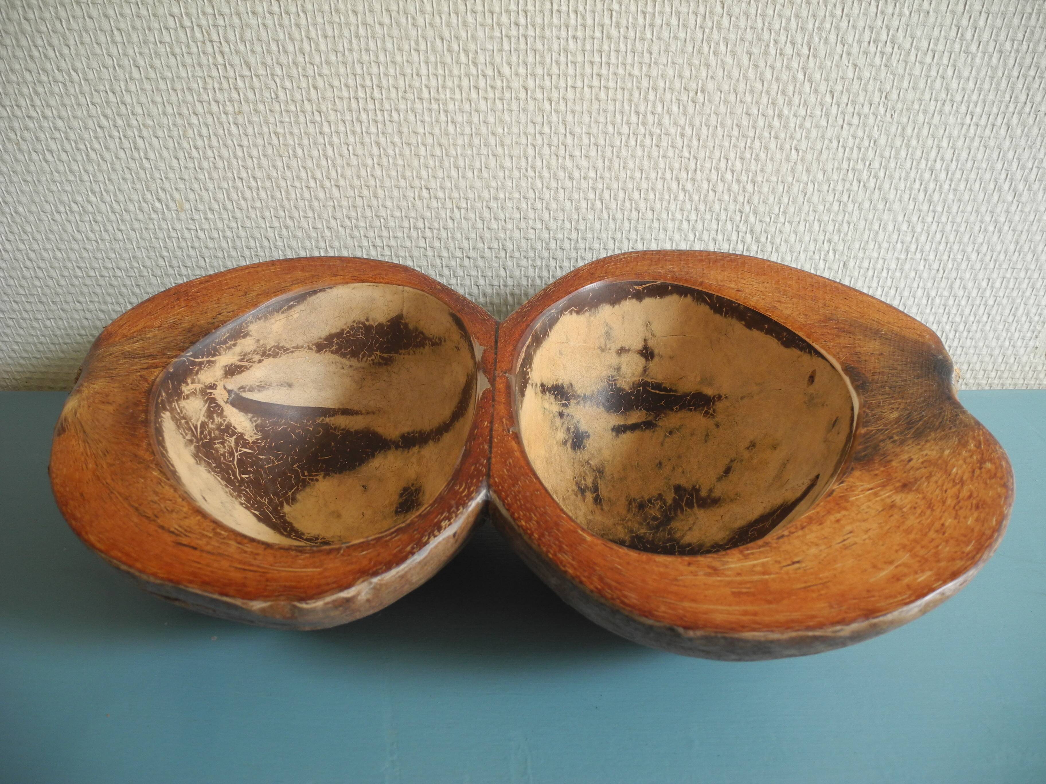 Old pocket tray coconut vintage decoration serving tray bowl