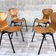 Lot de 4 chaises Fourmi Eromes 60s vintage