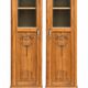 Rare pair of Art Deco glass columns in solid walnut – renovated