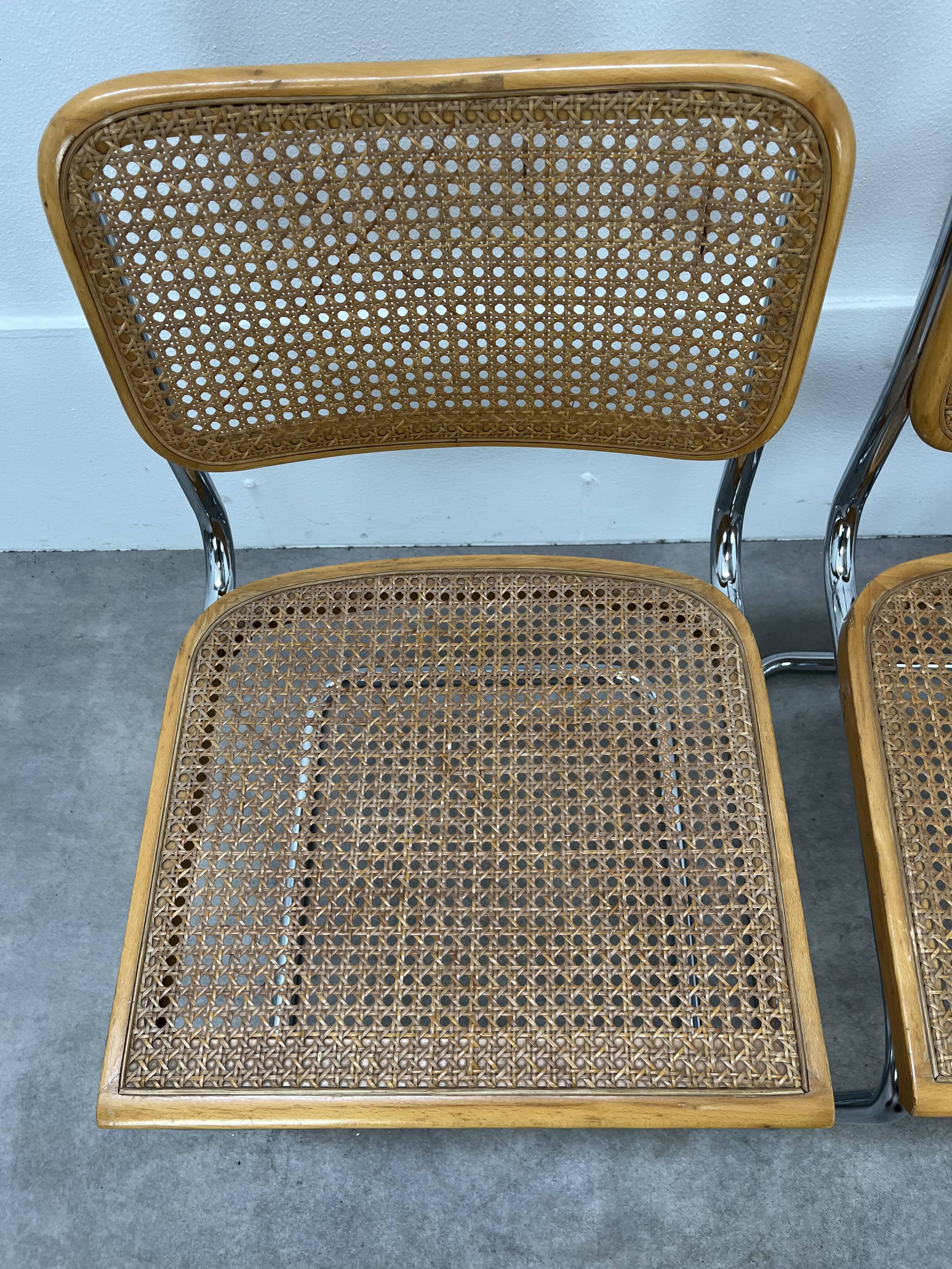 3 chaises Cesca B32 par Marcel Breuer