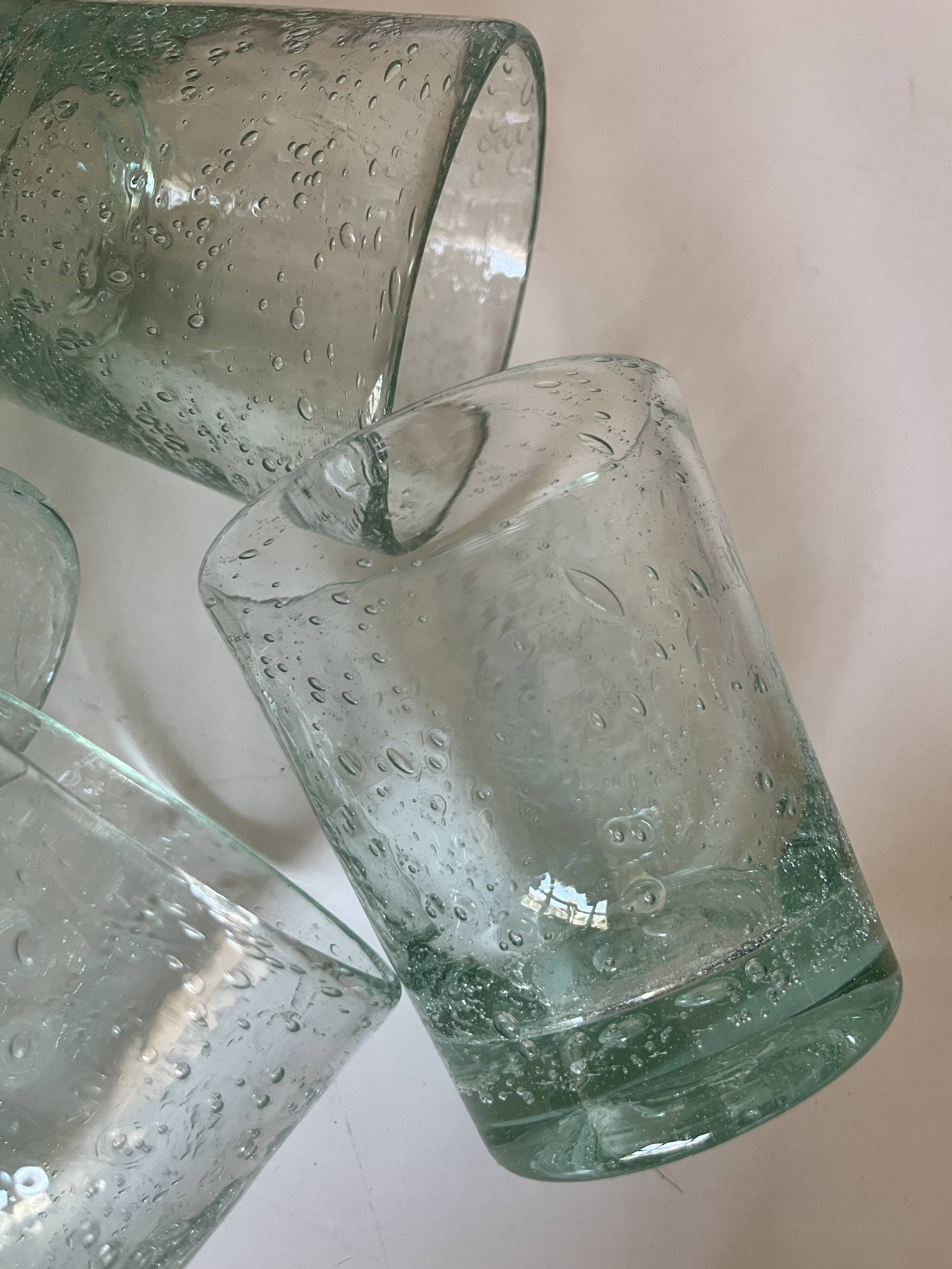 Set of 4 Biot XXL 1960 green Aqua tumblers.