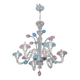 "Amsterdam" Large Size Vintage Pink and Blue Tulip Murano Glas Chandelier,