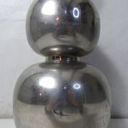 Vintage Space Age lamp with silver chrome metal ball base and DRIMMER H lampshade