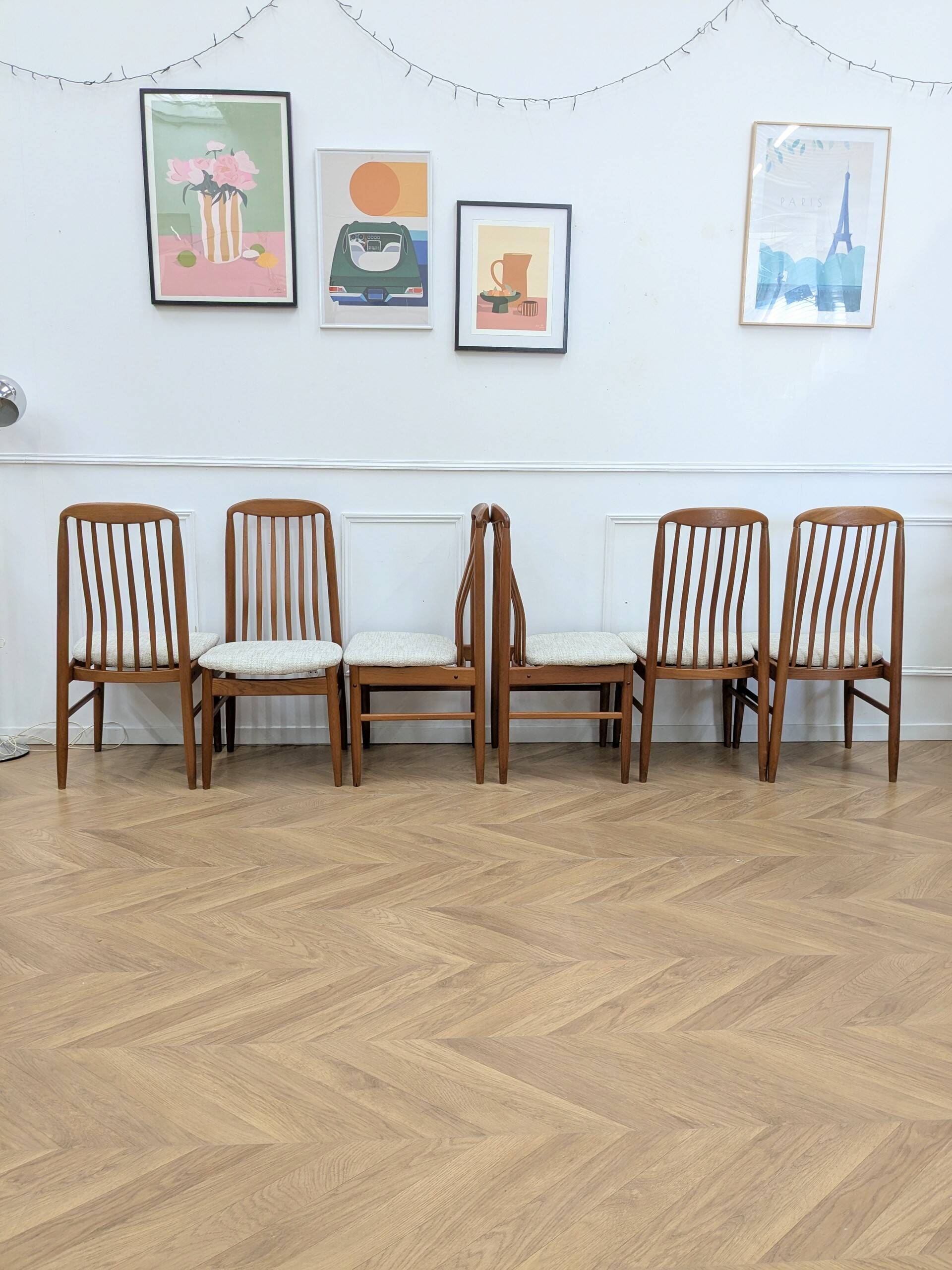 6 Scandinavian Benny Linden chairs