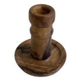 Olive wood candle holder