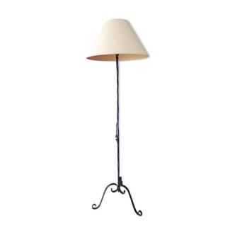 Lampadaire vintage -  années 40 , en fer forgé avec pieds à volutes