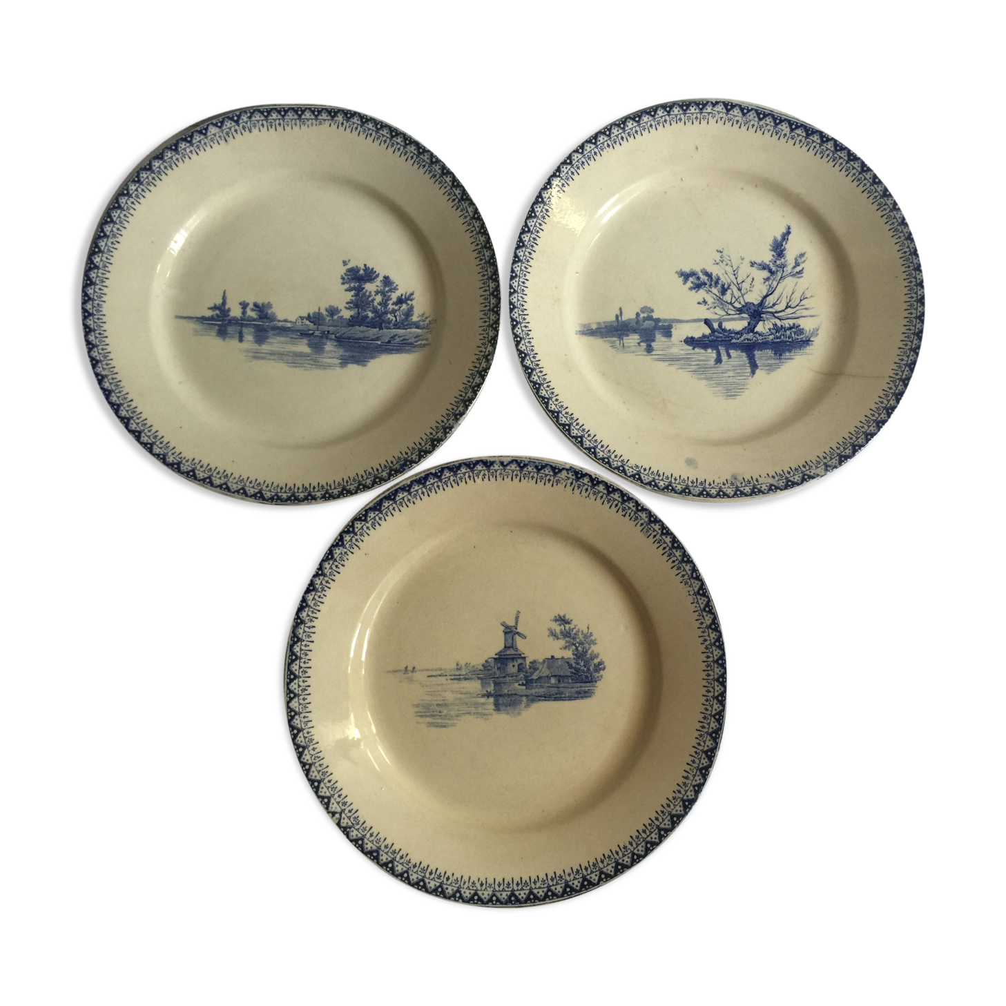 Lot of 3 plates Luneville