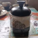 Complete coffee and dessert service 21 pieces in ceramic - Japanese decor
